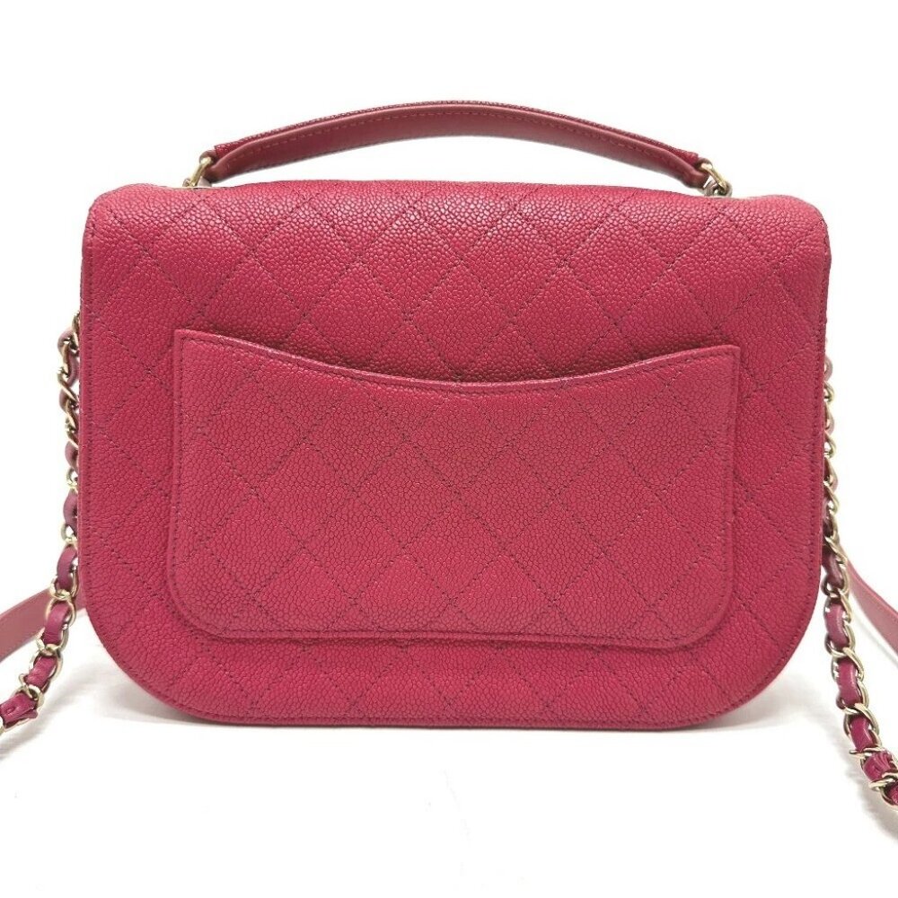 CHANEL CC Mark CC coil Bag 2WAY Chain Shoulder Bag Caviar Leather Pink - Picture 2 of 14